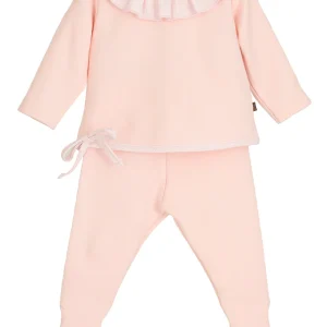 Conjunto Polaina Lebeche Rosa Calamaro | Primera Puesta Recién Nacida 0-6 Meses 96% Algodón