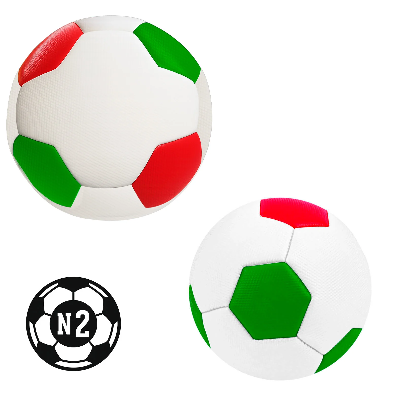 Balón de Fútbol Tricolor No. 2 – Doble Capa, 32 Paneles Cosidos, Acabado Texturizado - Imagen 2