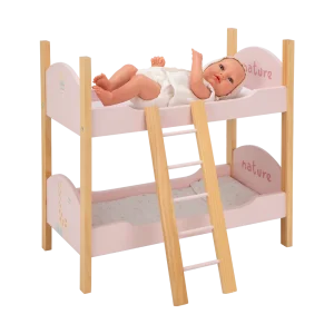 Litera Nature de madera con escalera, almohadas y colchas – Colección Nature Arias 🪵✨