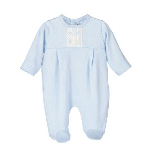 Conjunto primera puesta bebe Pelele Brede celeste