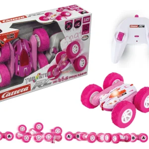 RC Mini Turnator Rosa – Coche Acrobático con Luces LED y Trucos 360°