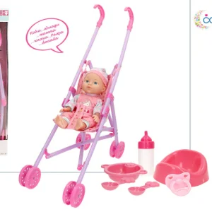 Bebé 32 cm con Sonidos, Accesorios y Silla Infantil (+18 Meses)-Colorbaby’s