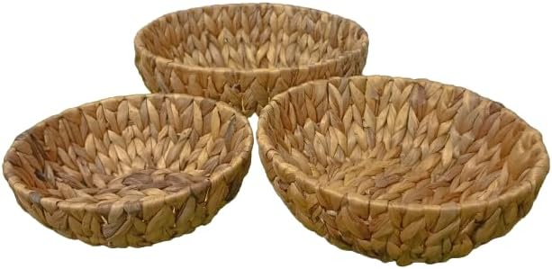 Juego de Canastas Organizadoras de Mimbre Redondas, 3 Piezas Canastas de Almacenamiento - Imagen 4
