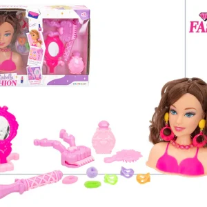 Busto de Muñeca con Accesorios de Belleza y Peinado Isabella