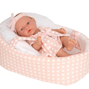 Muñeca Elegance 26 Cm Pillines Con Vestido Rosa Y Capazo