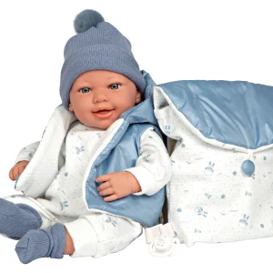Muñeca con peso Elegance Adi 45 cm con mochila y chupete – Cuerpo blandito y vinyl
