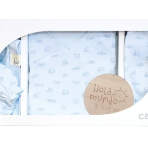 Set recién nacido , caja regalo bebe , Pack Regalo Casitas celeste