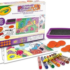 CRAYOLA - Stamp and Colouring Set, Actividad creativa infantil con temática de animales, a partir de 5 años