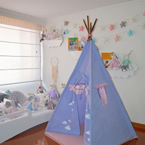 Teepee Lila azulado/rosado nubes