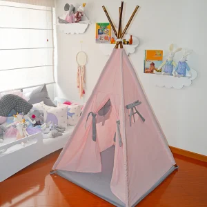 teepee rosado pastel/ gris