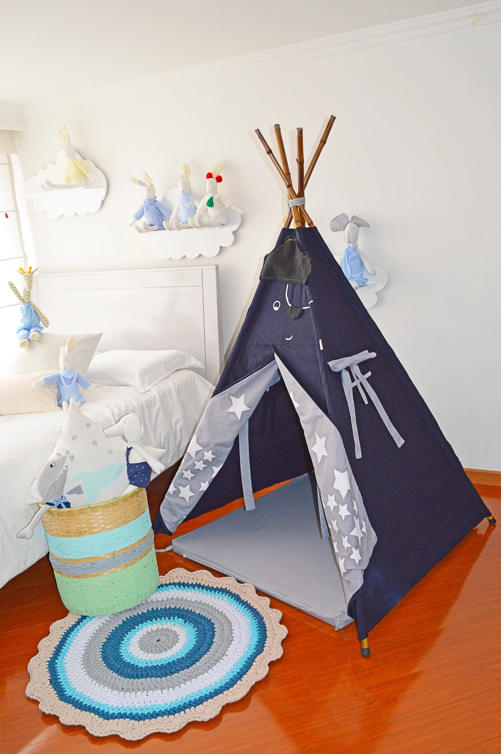 Teepee Azul oscuro estrellas pirata - Imagen 2