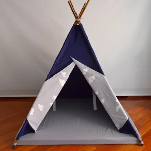 Teepee Azul Oscuro/ Nubes