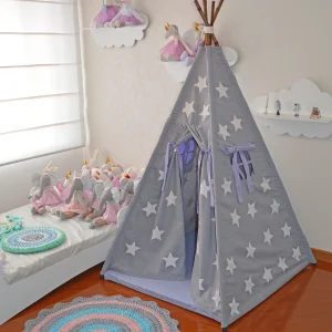 Teepee gris estrellas