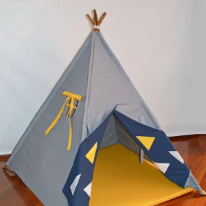 Teepee gris/amarillo triangulos