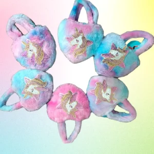Set de 6 Bolsita Corazón de Peluche  unicornio Colores Variados