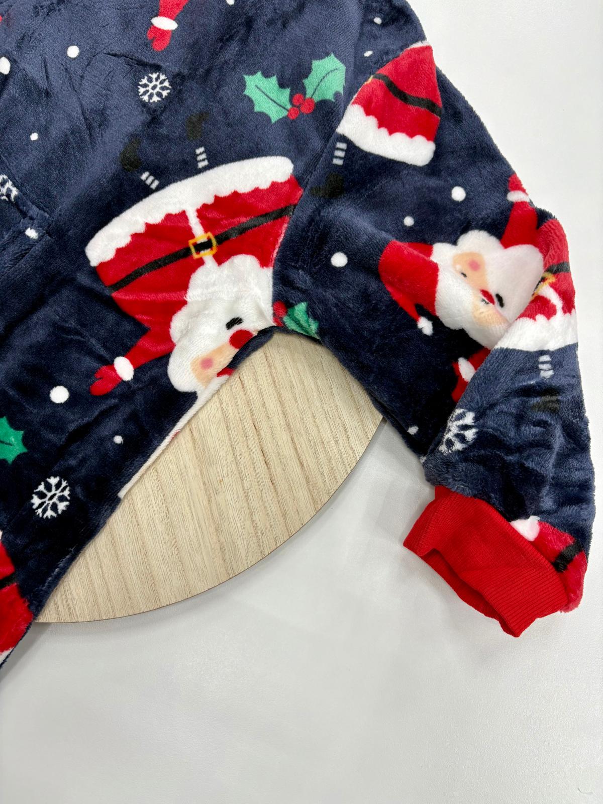 Bata Manta Navidad Familiar Tipo Sudadera | Papá Noel con Gorro y Pompón 🎄 Para toda la Familia - Imagen 3