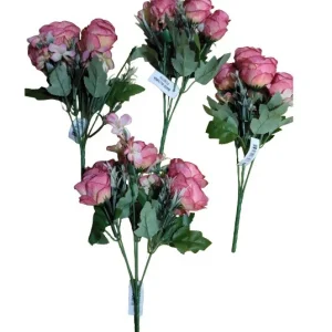Rosas artificiales 29 cm para decoración 4pz