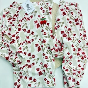 Pijama Navidad Mamá e Hija – Tonos Crudo y Rojo | Tallas 4-14 Años y S-XL